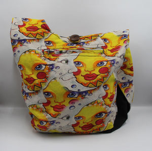 Moon and Smiley Face Hippy Shoulder bag