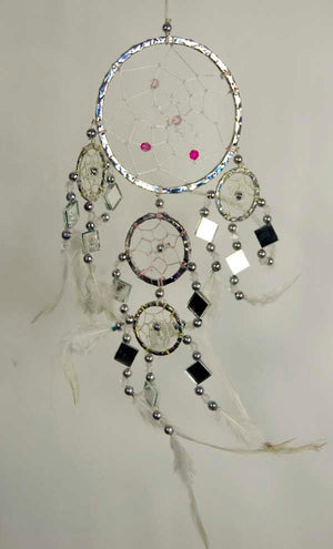 Dream Catcher Silver with Mirrors 9CM