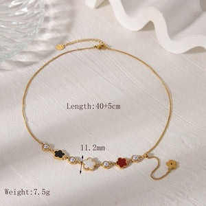 Jewelry Casual Sweet Commute Solid Color Flower 304 Stainless Steel Acrylic 18K Gold Plated Inlay Pendant Necklace