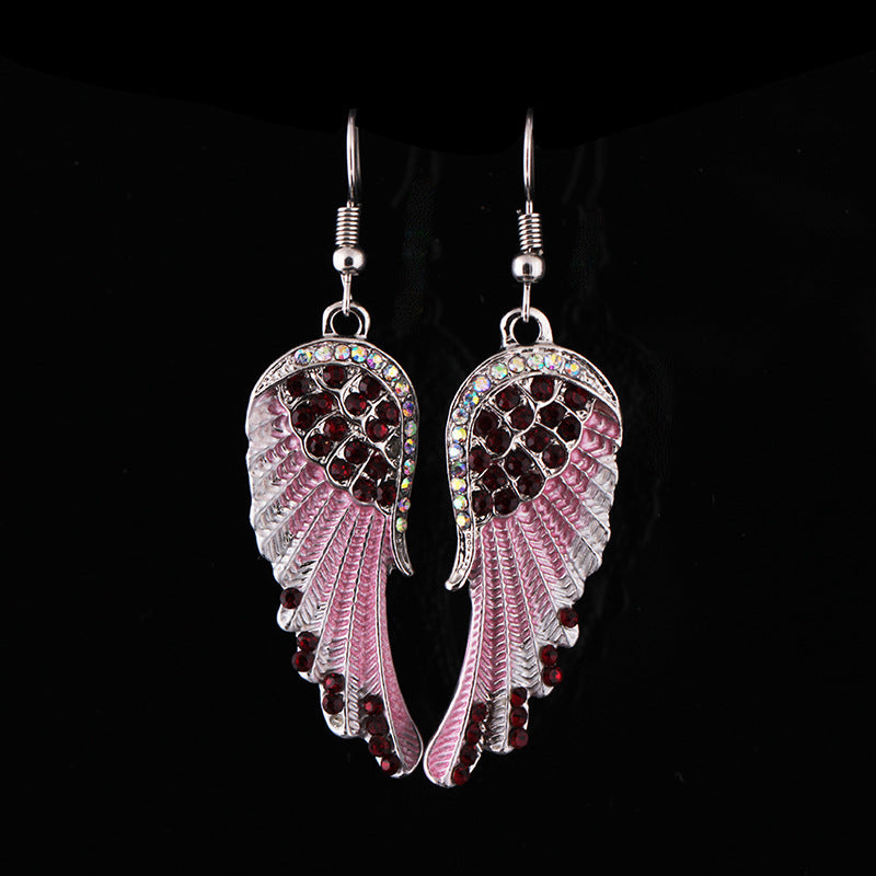 Rhinestone Angel Wings Earring